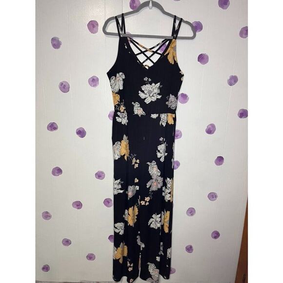 NWT Maurices Blue, White, Yellow & Floral Romper Jumpsuit Size M - Picture 1 of 6